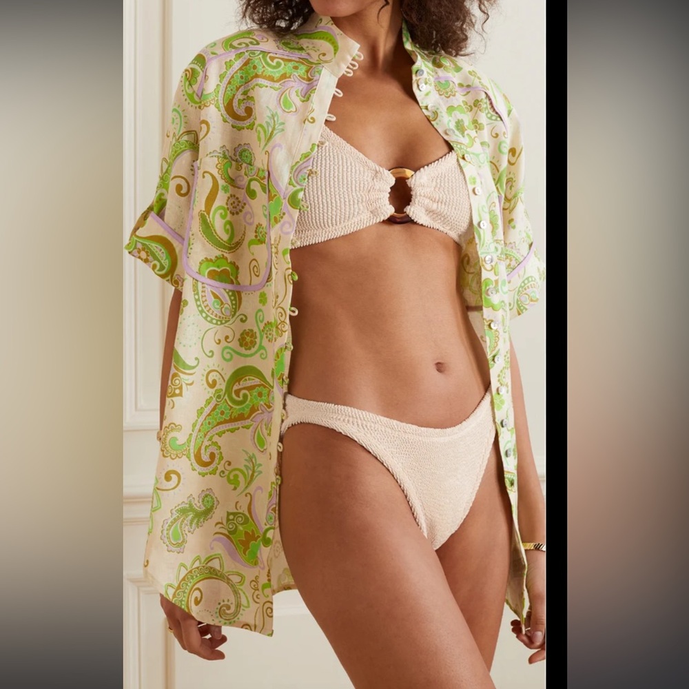 NWT Hunza G Seersucker Bikini in Blush
